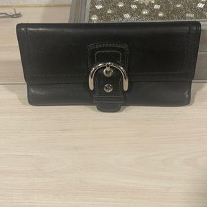Coach trifold buckle wallet